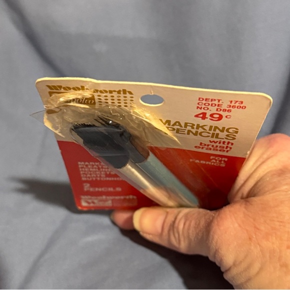 Woolworth Fabric Marking Pencils with Brush Eraser - Black and Blue - Picture 5 of 14